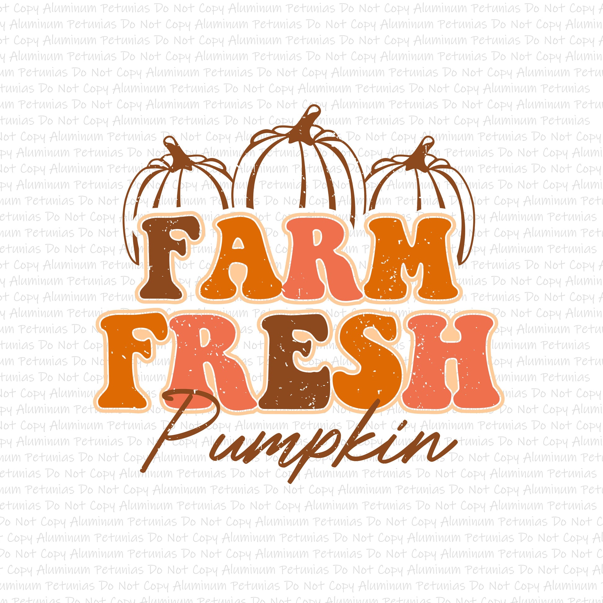 Farm Fresh Pumpkin DTF (Direct to Film) Transfers, Fall DTF Transfer Ready to Press, 1-3 Day Ship