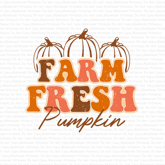 Farm Fresh Pumpkin DTF (Direct to Film) Transfers, Fall DTF Transfer Ready to Press, 1-3 Day Ship