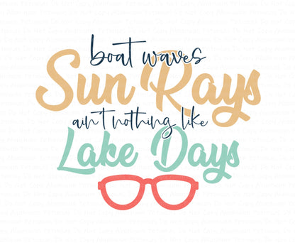 Sun Rays, Boat Waves, Lake Days DTF (Direct to Film) Transfers, Summer DTF Transfer Ready to Press, 1-3 Day Ship