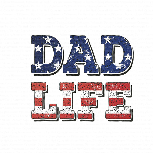 Dad Life DTF (Direct to Film) Transfers, Father's Day DTF Transfer Ready to Press, 1-3 Day Ship