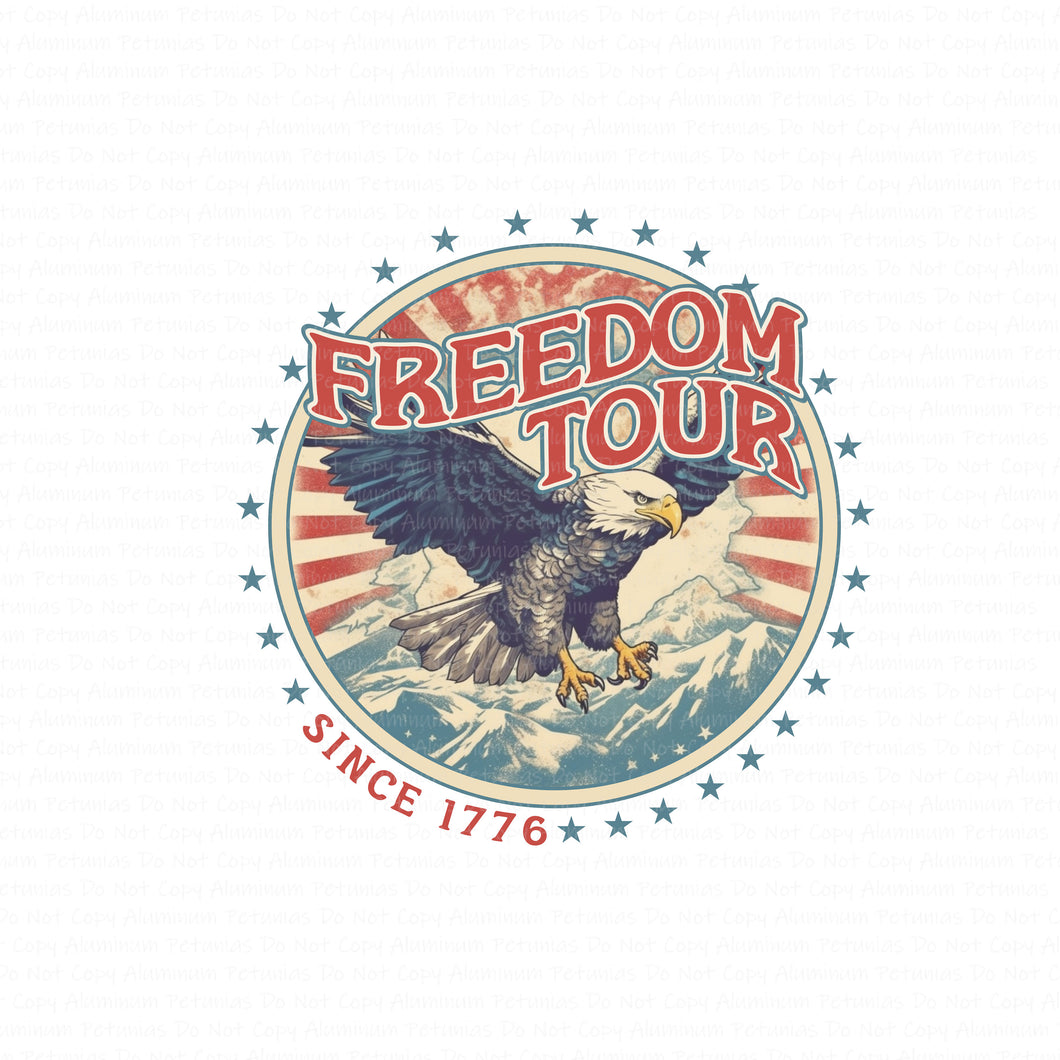Freedom Tour DTF (Direct to Film) Transfers, 4th of July DTF Transfer Ready to Press,