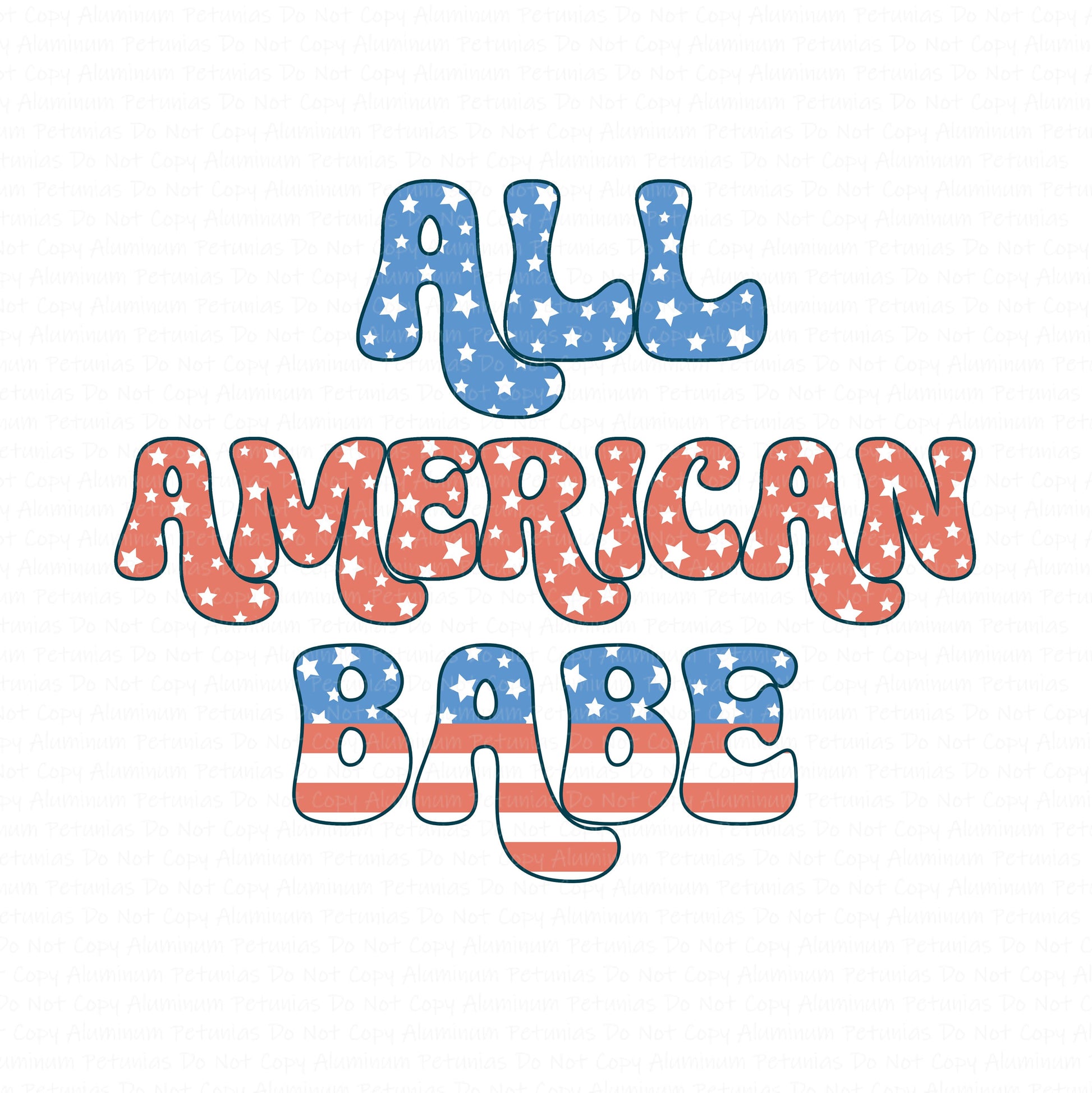 All American Babe DTF (Direct to Film) Transfers, 4th of July DTF Transfer Ready to Press