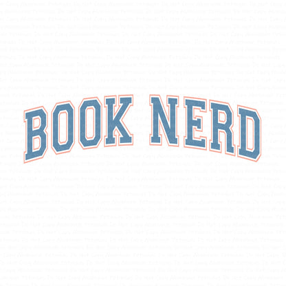 Book Nerd Varsity DTF (Direct to Film) Transfers, Reading DTF Transfer Ready to Press, 1-3 Day Ship