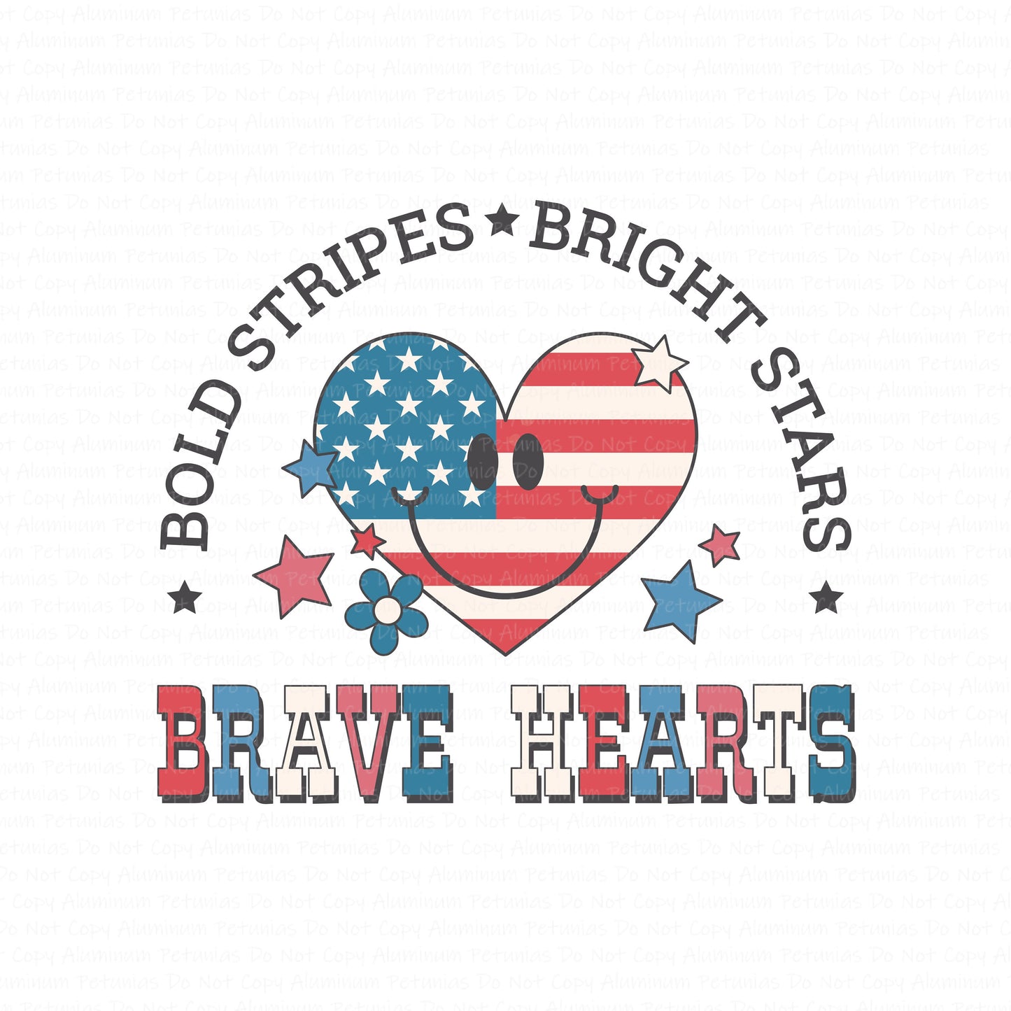 Bold Stripes, Brave Hearts DTF (Direct to Film) Transfers, 4th of July DTF Transfer Ready to Press, 1-3 Day Ship