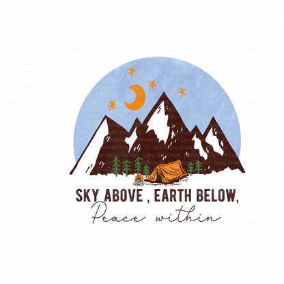 Sky Above, Earth Below DTF (Direct to Film) Transfers, Nature DTF Transfer Ready to Press, 1-3 Day Ship