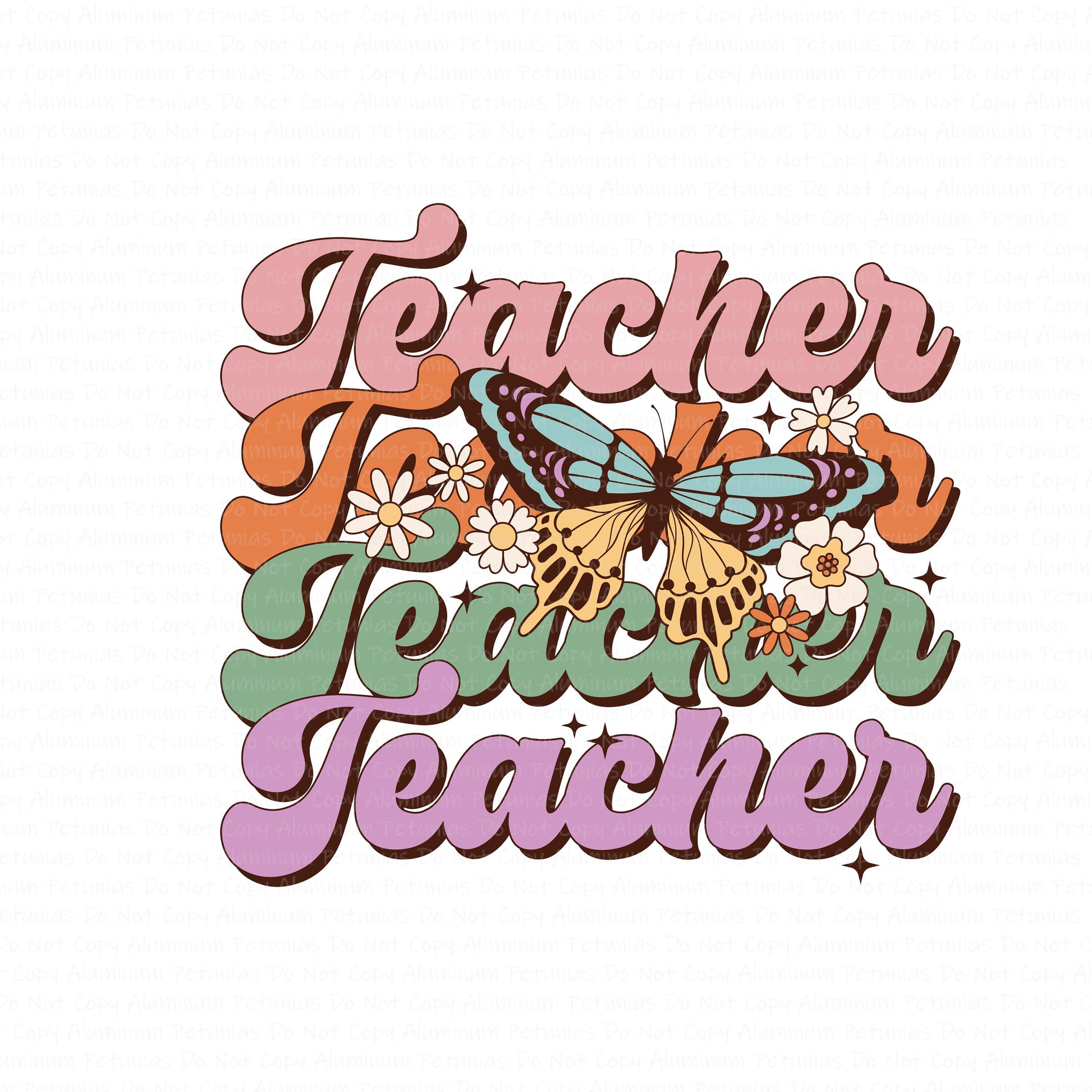 Teacher DTF (Direct to Film) Transfers, Teaching DTF Transfer Ready to Press, 1-3 Day Ship