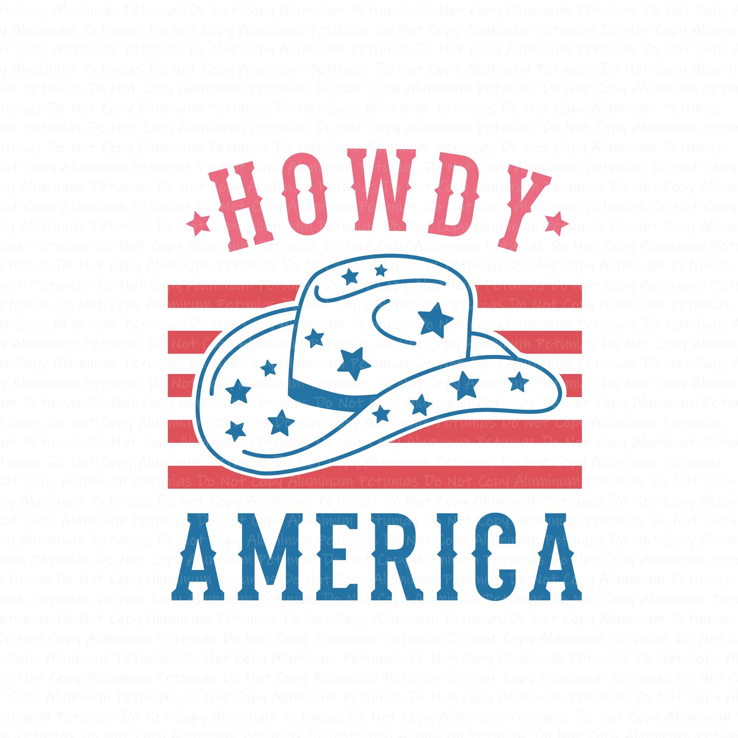 Howdy America DTF (Direct to Film) Transfers, 4th of July DTF Transfer Ready to Press, 1-3 Day Ship