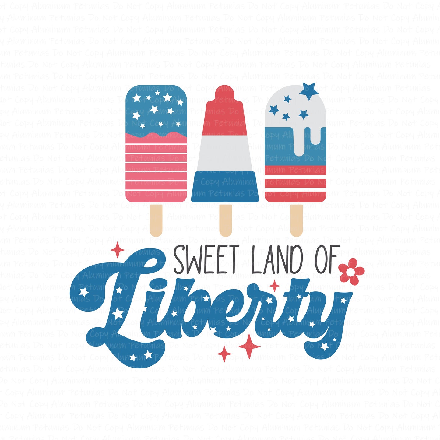 Sweet Land of Liberty DTF (Direct to Film) Transfers, 4th of July DTF Transfer Ready to Press, 1-3 Day Ship