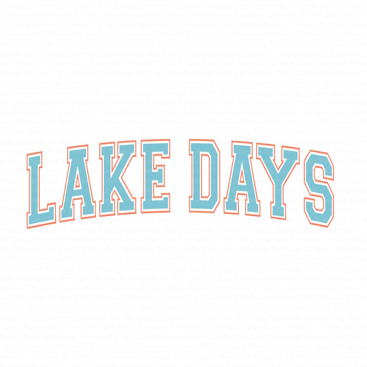 Varsity Lake Days DTF (Direct to Film) Transfers, Summer DTF Transfer Ready to Press, 1-3 Day Ship