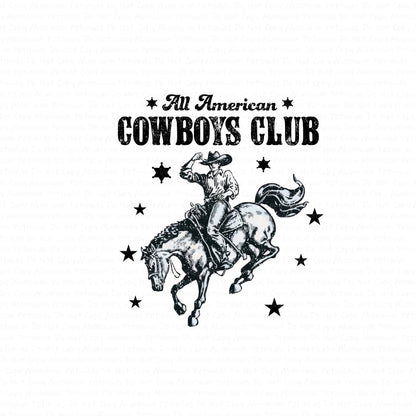 Cowboys Club DTF (Direct to Film) Transfers, Western DTF Transfer Ready to Press,