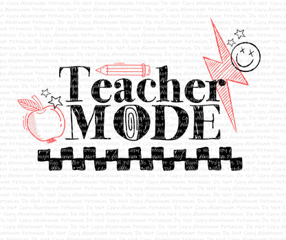 Teacher Mode DTF Transfers, Handmade Helton DTF Transfer Ready to Press, Approved Vendor HandmadeHelton