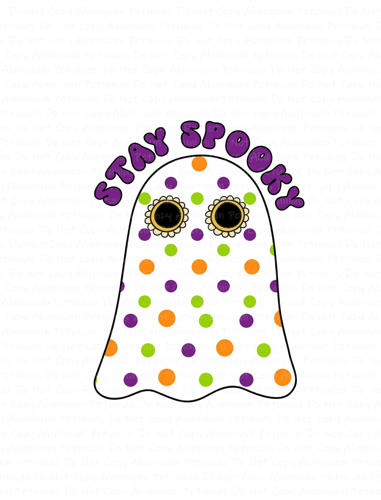 Polka Dot Ghost DTF (Direct to Film) Transfers, Halloween DTF Transfer Ready to Press, 1-3 Day Ship