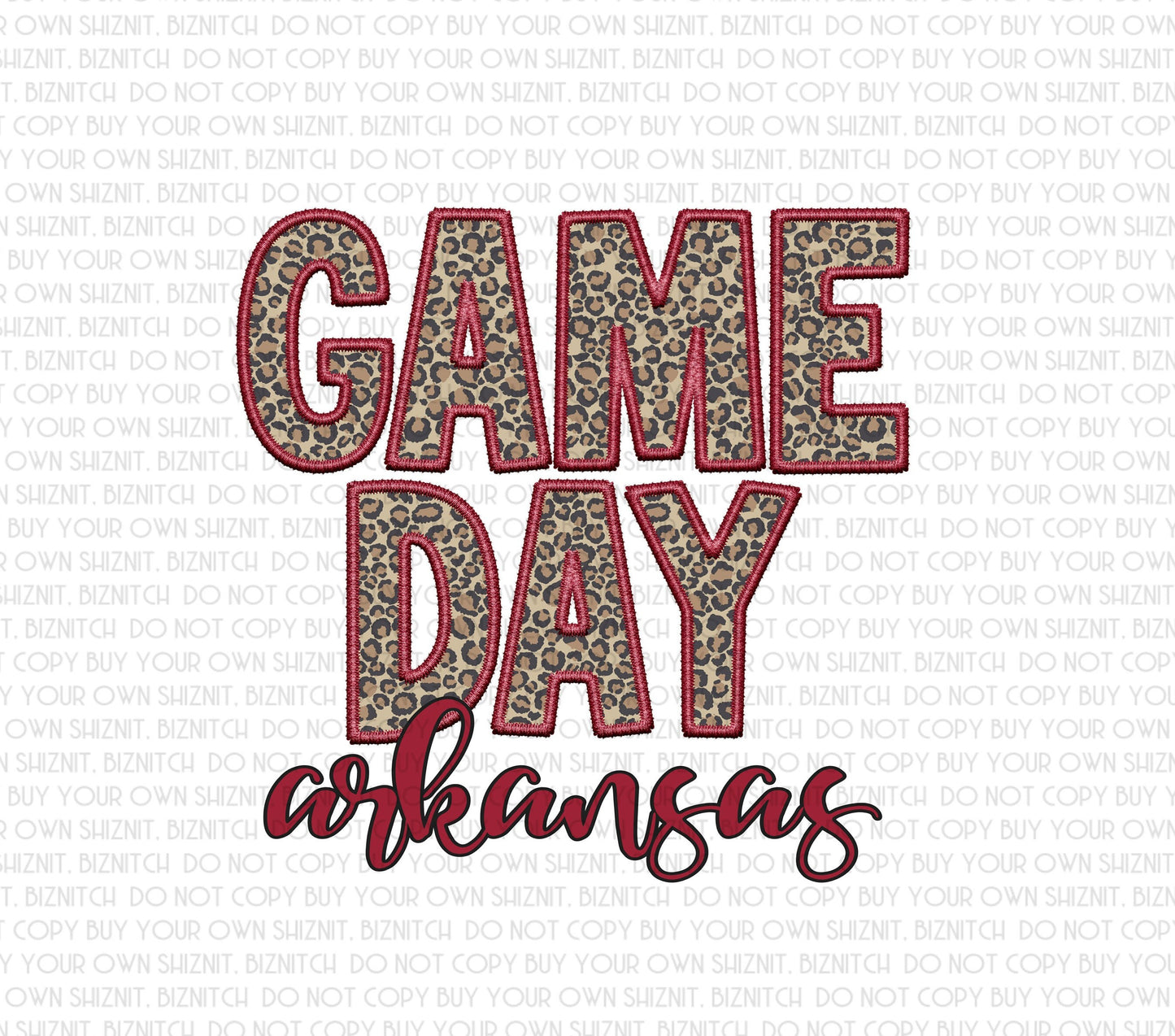 Embroidered Gameday Arkansas DTF (Direct to Film) Transfers, Approved Vendor for Grovedesigns123