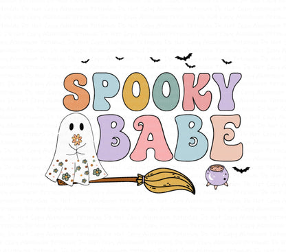 Spooky Babe DTF (Direct to Film) Transfers, Halloween DTF Transfer Ready to Press, 1-3 Day Ship