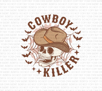 Cowboy Killer DTF (Direct to Film) Transfers, Halloween DTF Transfer Ready to Press, 3-5 Day Ship