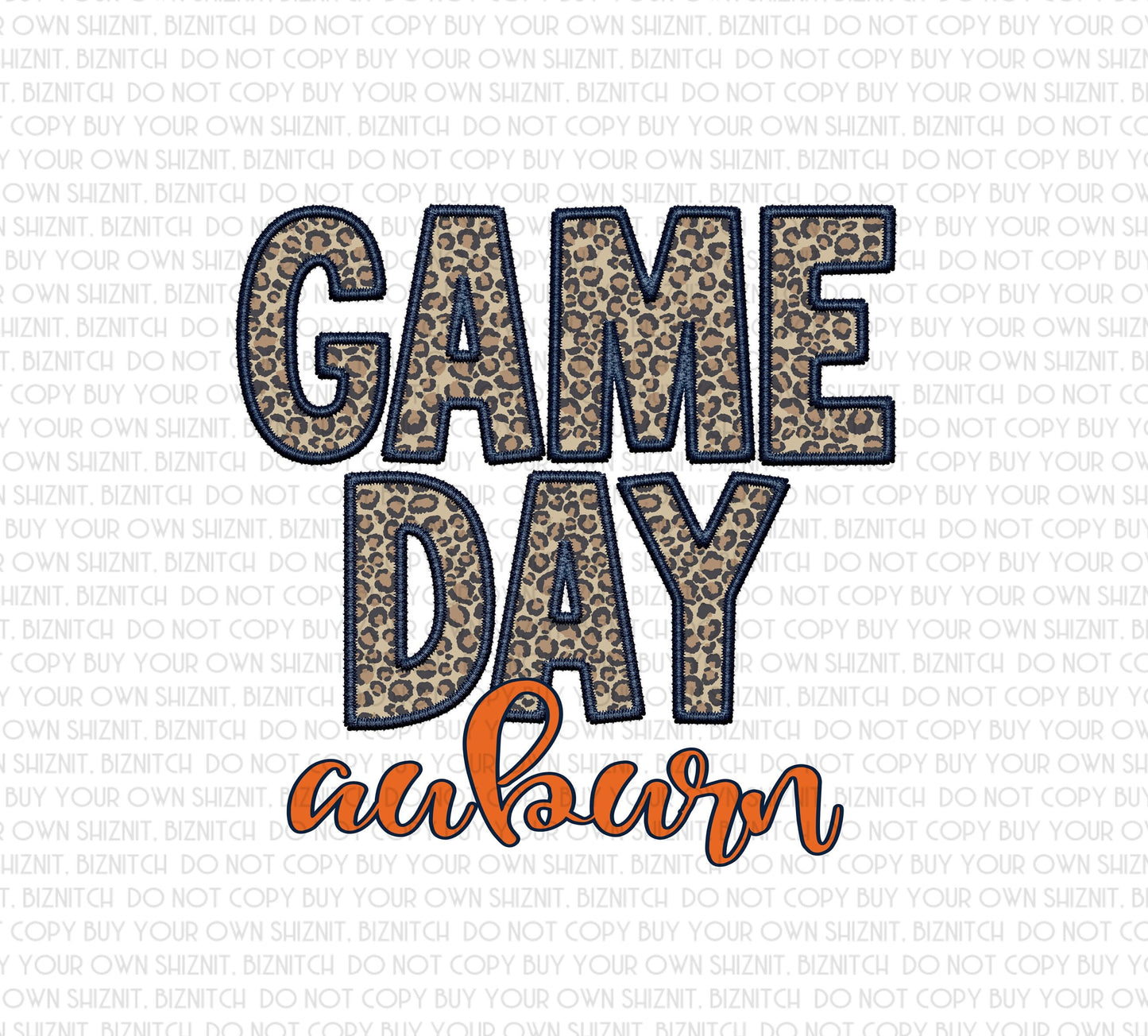 Embroidered Gameday Auburn DTF (Direct to Film) Transfers, Approved Vendor for Grovedesigns123