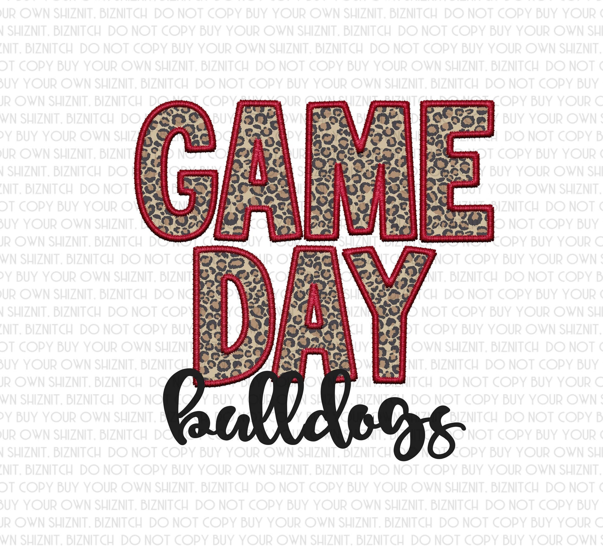 Embroidered Gameday Bulldogs DTF (Direct to Film) Transfers, Approved Vendor for Grovedesigns123