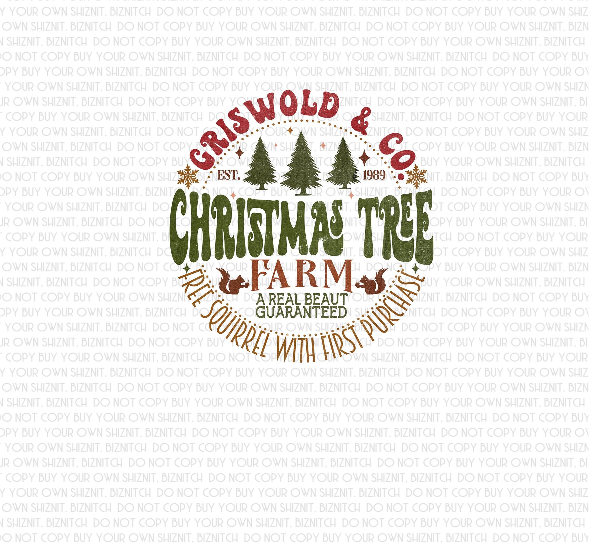 Griswold & Co. Christmas Farm DTF (Direct to Film) Transfers, Christmas DTF Transfer Ready to Press