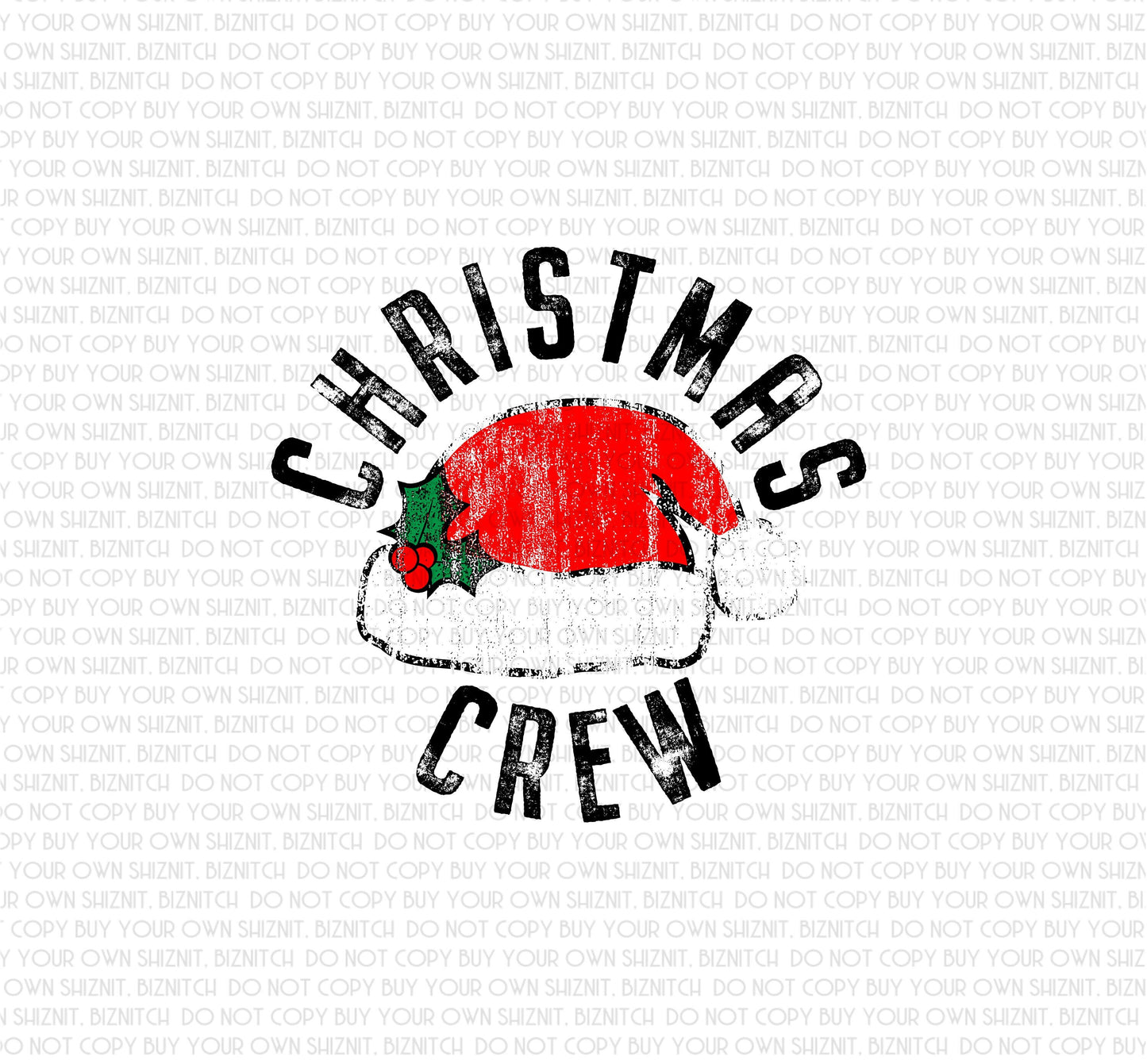 Christmas Crew DTF (Direct to Film) Transfers, Christmas DTF Transfer Ready to Press