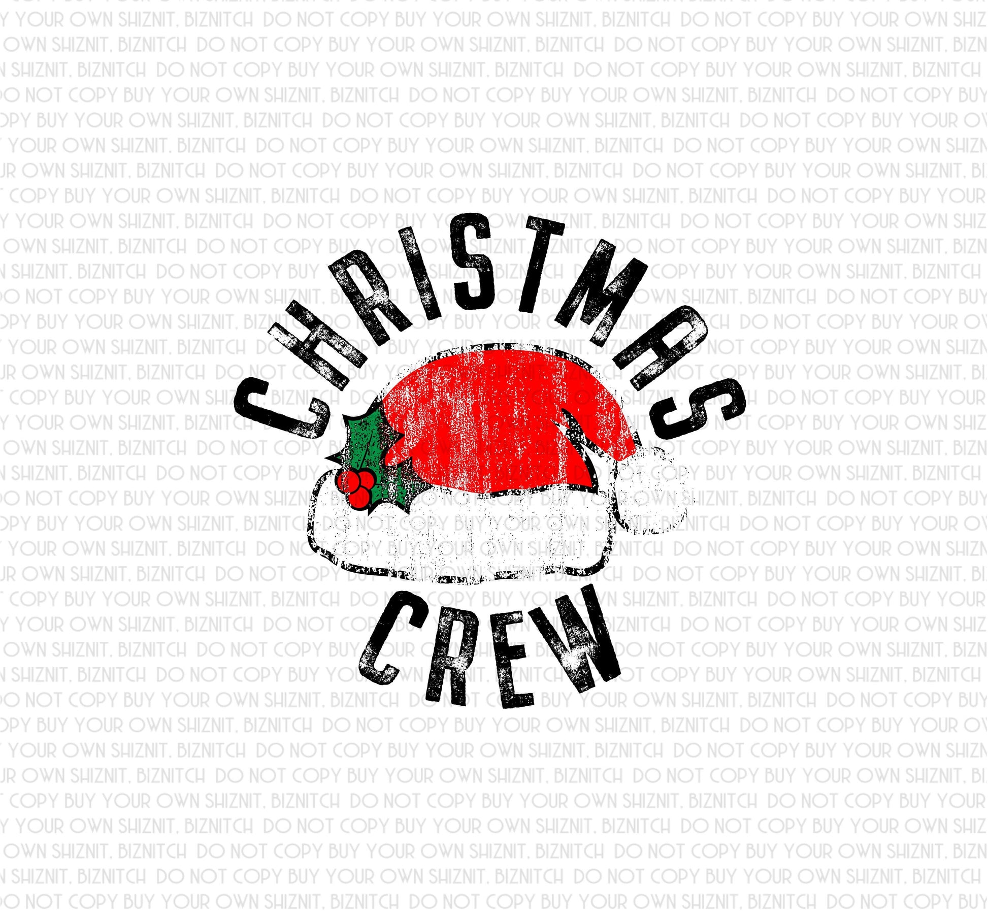 Christmas Crew DTF (Direct to Film) Transfers, Christmas DTF Transfer Ready to Press