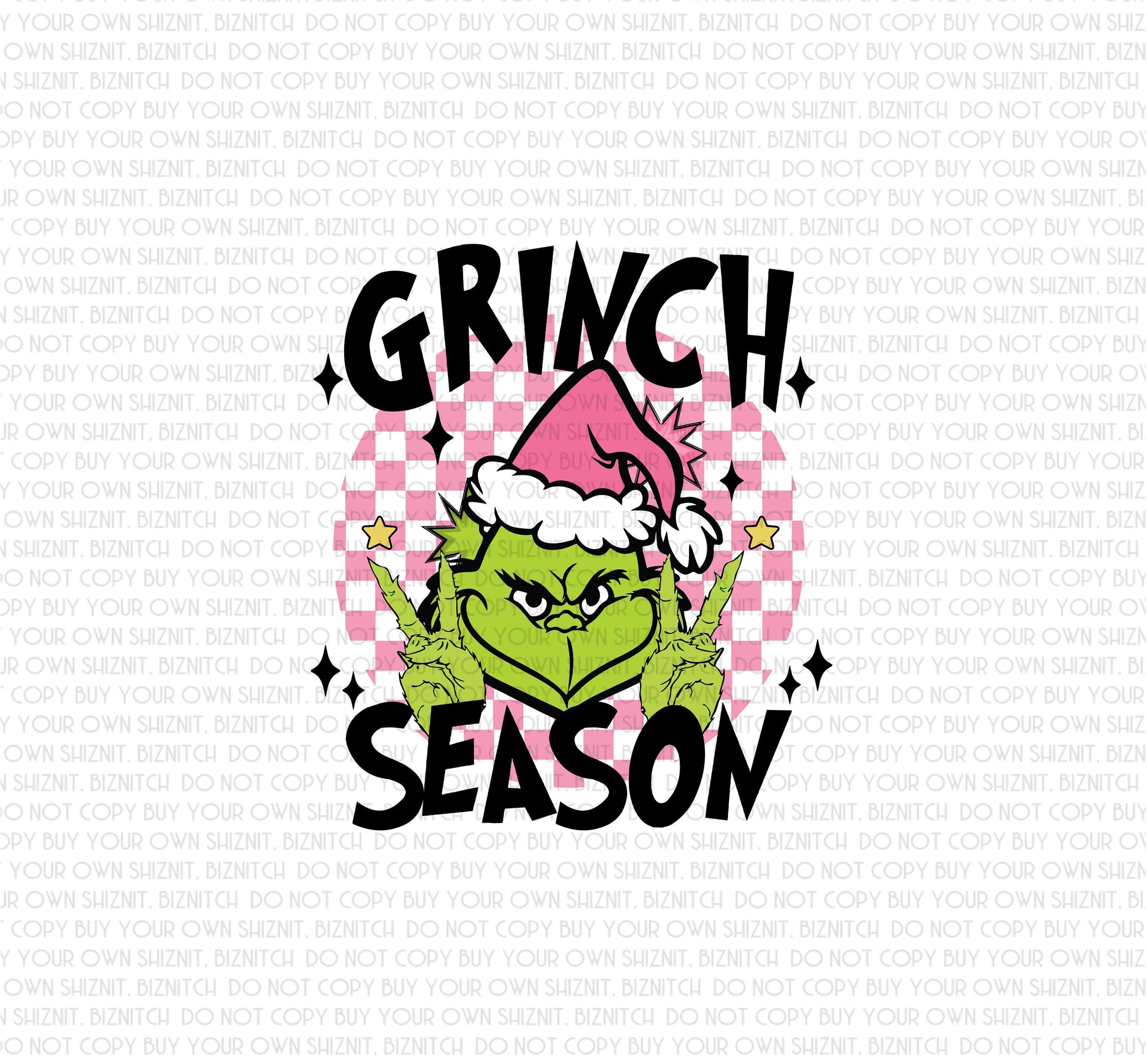 Grinch Season Pink DTF (Direct to Film) Transfers, Christmas DTF Transfer Ready to Press