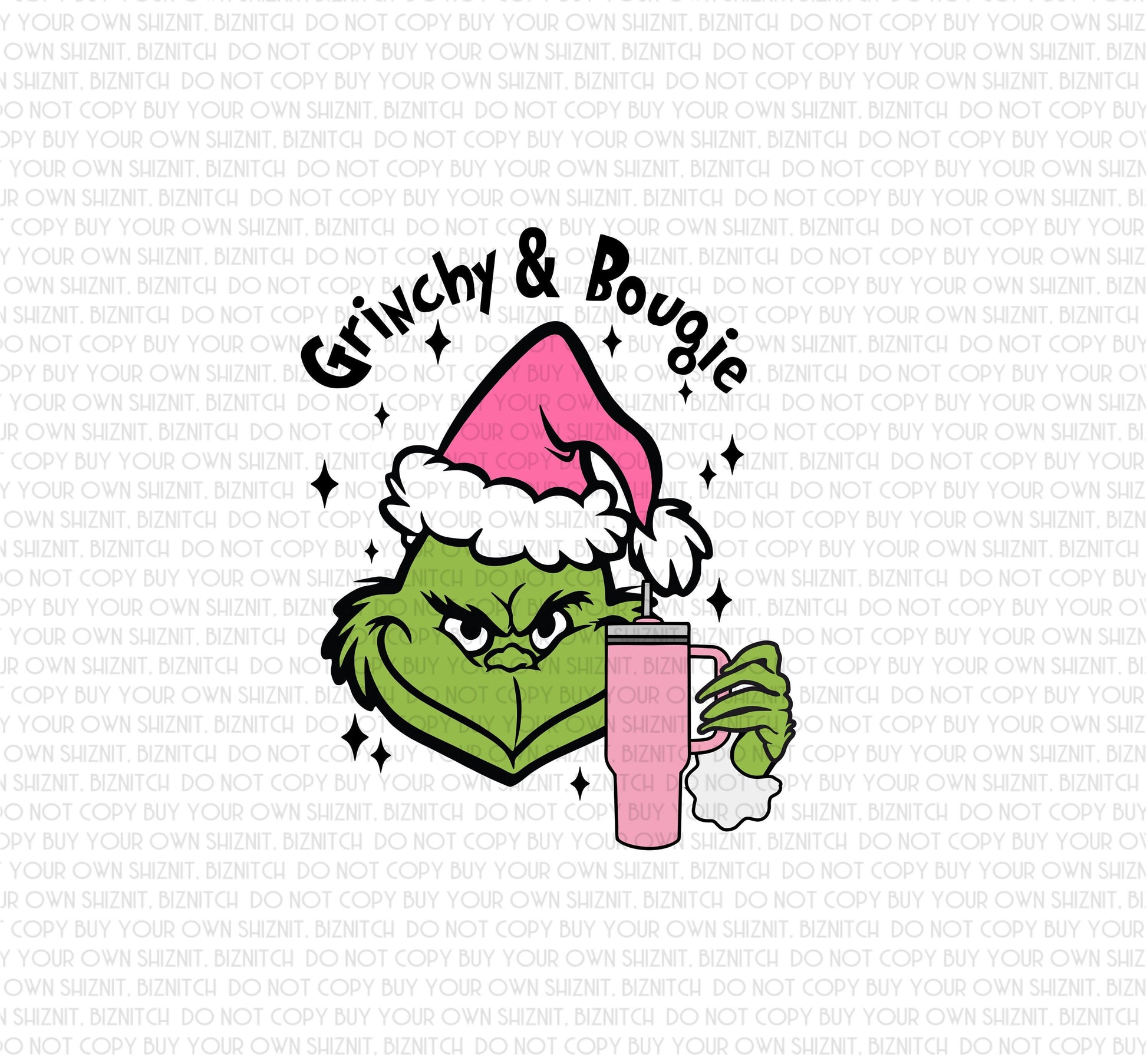 Grinchy & Bougie DTF (Direct to Film) Transfers, Christmas DTF Transfer Ready to Press