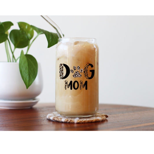 Dog Mom UV DTF Cup Wrap-Theme, 16oz Libbey Glass, Libby Glass, Ready to Apply