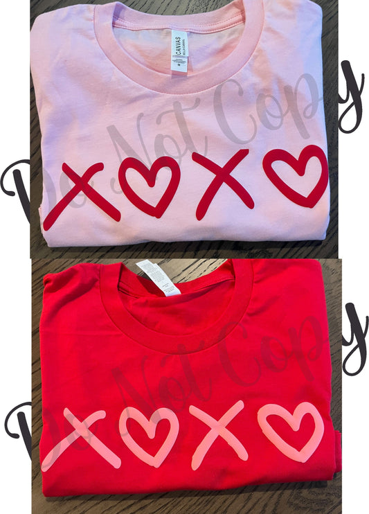 Puff XOXO Vinyl Transfer, Choose Color, Puff Transfer, Valentine's Day