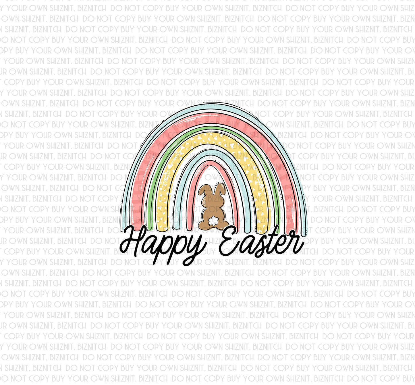 Happy Easter Rainbow DTF (Direct to Film) Transfers, Easter DTF Transfer Ready to Press, 1-3 Day Ship