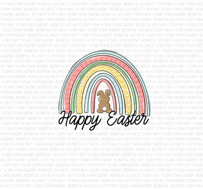 Happy Easter Rainbow DTF (Direct to Film) Transfers, Easter DTF Transfer Ready to Press, 1-3 Day Ship