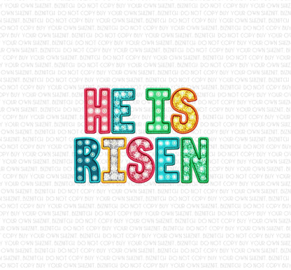 He Is Risen DTF (Direct to Film) Transfers, Easter, Clothed in Gratitude, DTF Transfer Ready to Press, 1-3 Day Ship