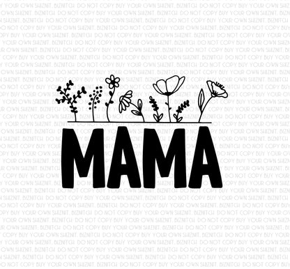 Mama w/ Flowers DTF (Direct to Film) Transfers, Mama DTF Transfer Ready to Press, 1-3 Day Ship