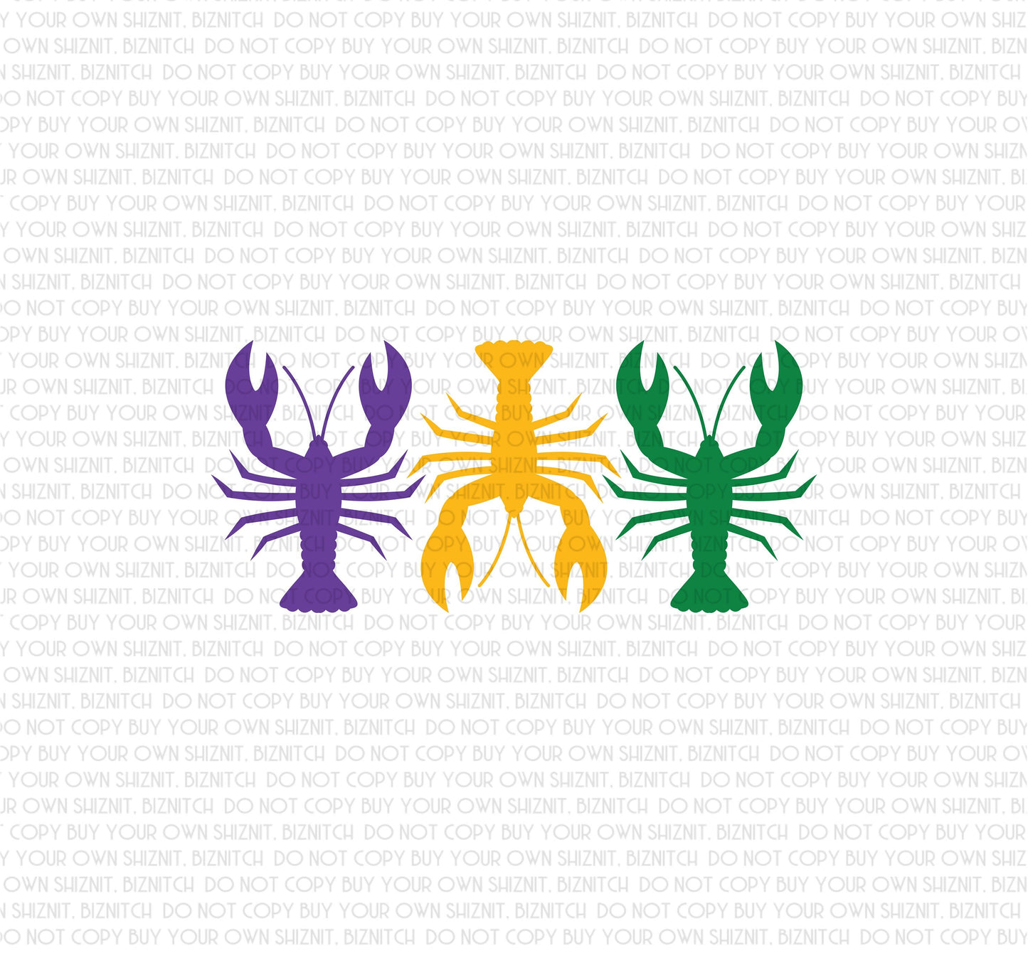 Mardi Crawfish DTF (Direct to Film) Transfers, DTF Transfer Ready to Press, 1-3 Day Ship