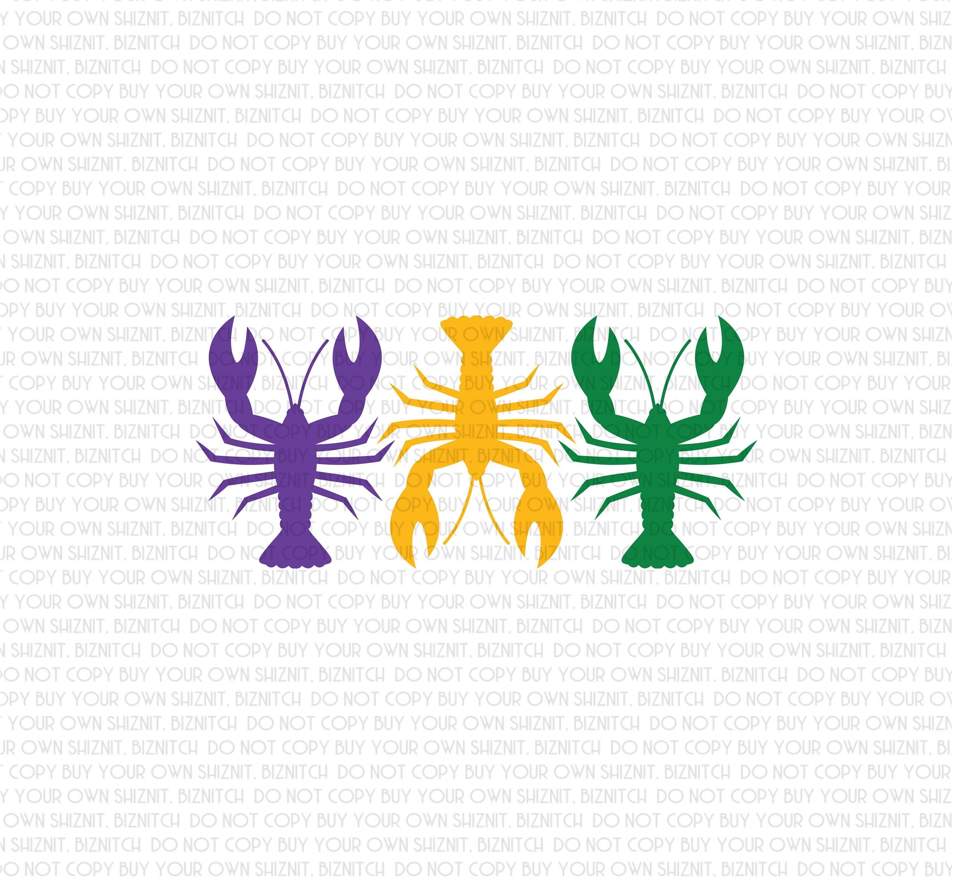 Mardi Crawfish DTF (Direct to Film) Transfers, DTF Transfer Ready to Press, 1-3 Day Ship