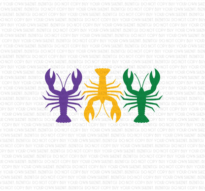 Mardi Crawfish DTF (Direct to Film) Transfers, DTF Transfer Ready to Press, 1-3 Day Ship