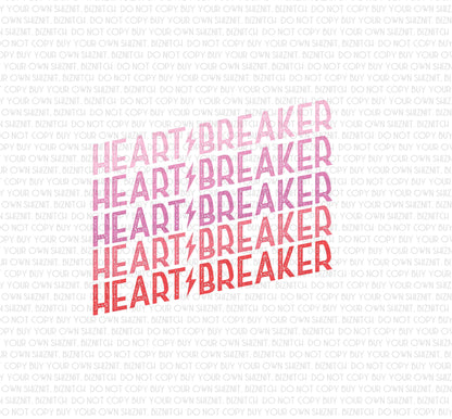 Heart Breaker DTF (Direct to Film) Transfers, Valentine's Day DTF Transfer Ready to Press, 1-3 Day Ship