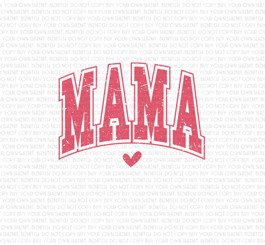 Mama w/ Heart DTF (Direct to Film) Transfers, Valentine's Day DTF Transfer Ready to Press, 1-3 Day Ship