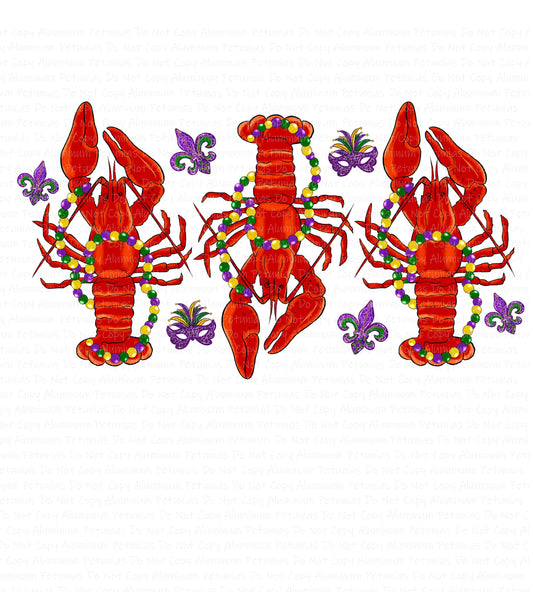 Crawfish DTF (Direct to Film) Transfers, Mardi Gras DTF Transfer Ready to Press, 1-3 Day Ship