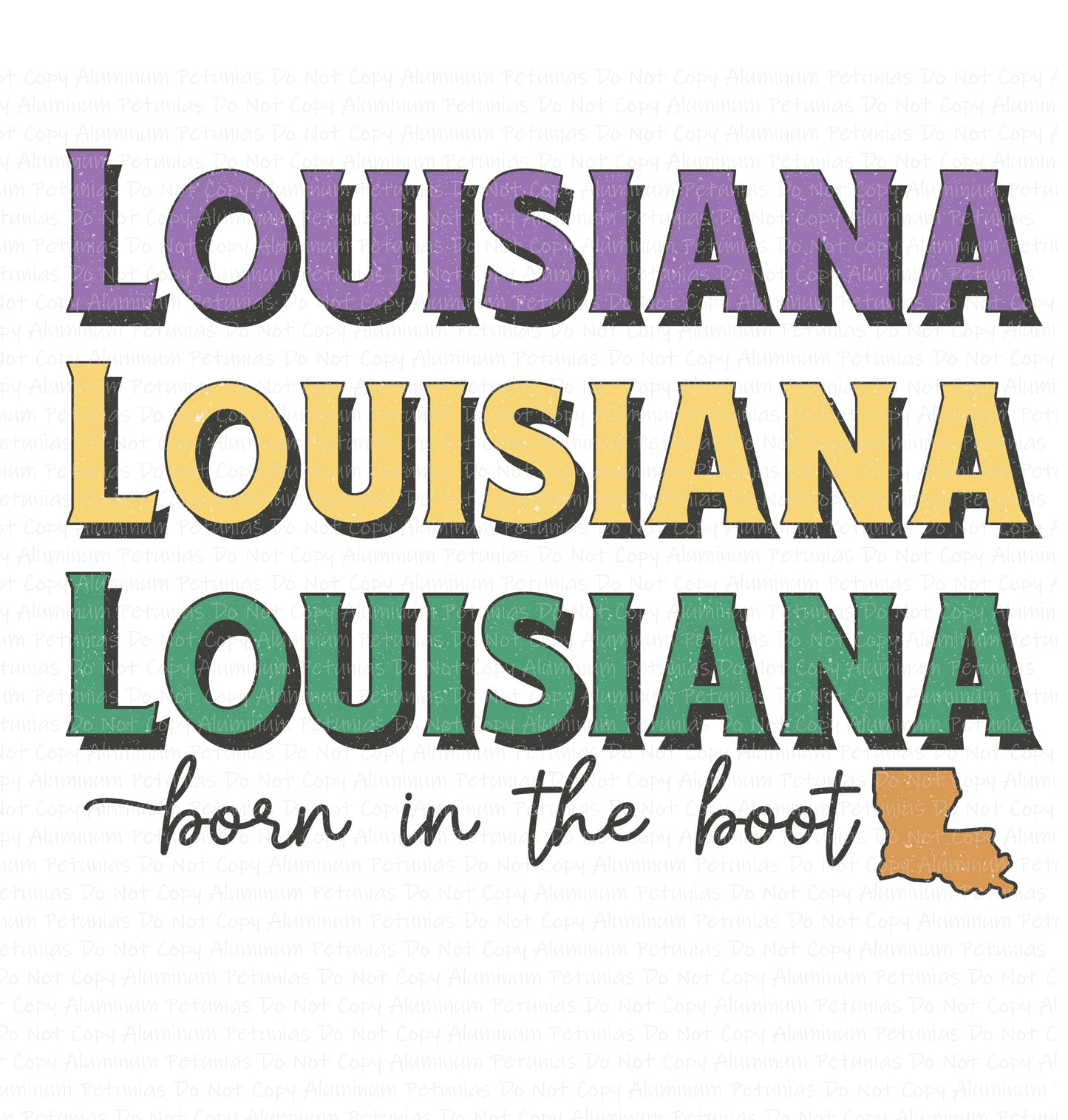 Louisiana DTF (Direct to Film) Transfers, Mardi Gras DTF Transfer Ready to Press, 1-3 Day Ship