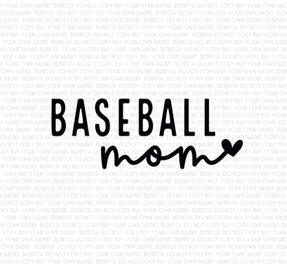 Baseball Mom DTF (Direct to Film) Transfers, Sports DTF Transfer Ready to Press