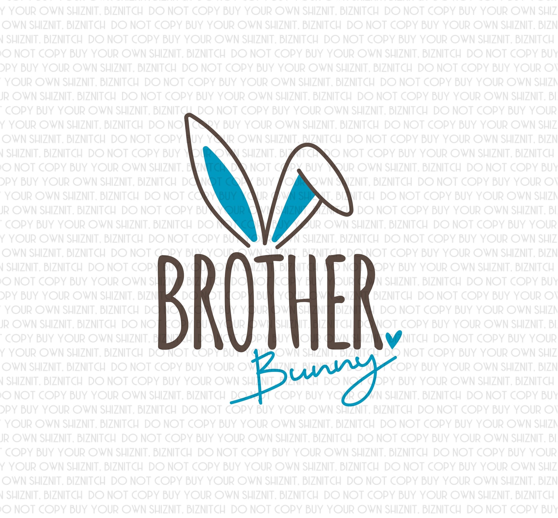 Brother Bunny w/ Ears DTF (Direct to Film) Transfers, Easter DTF Transfer Ready to Press, 1-3 Day Ship