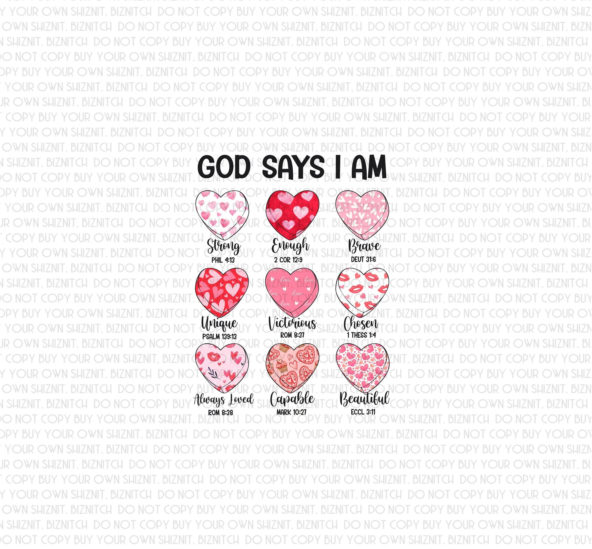 God Says... Valentine DTF (Direct to Film) Transfers, Valentine DTF Transfer Ready to Press, 1-3 Day Ship