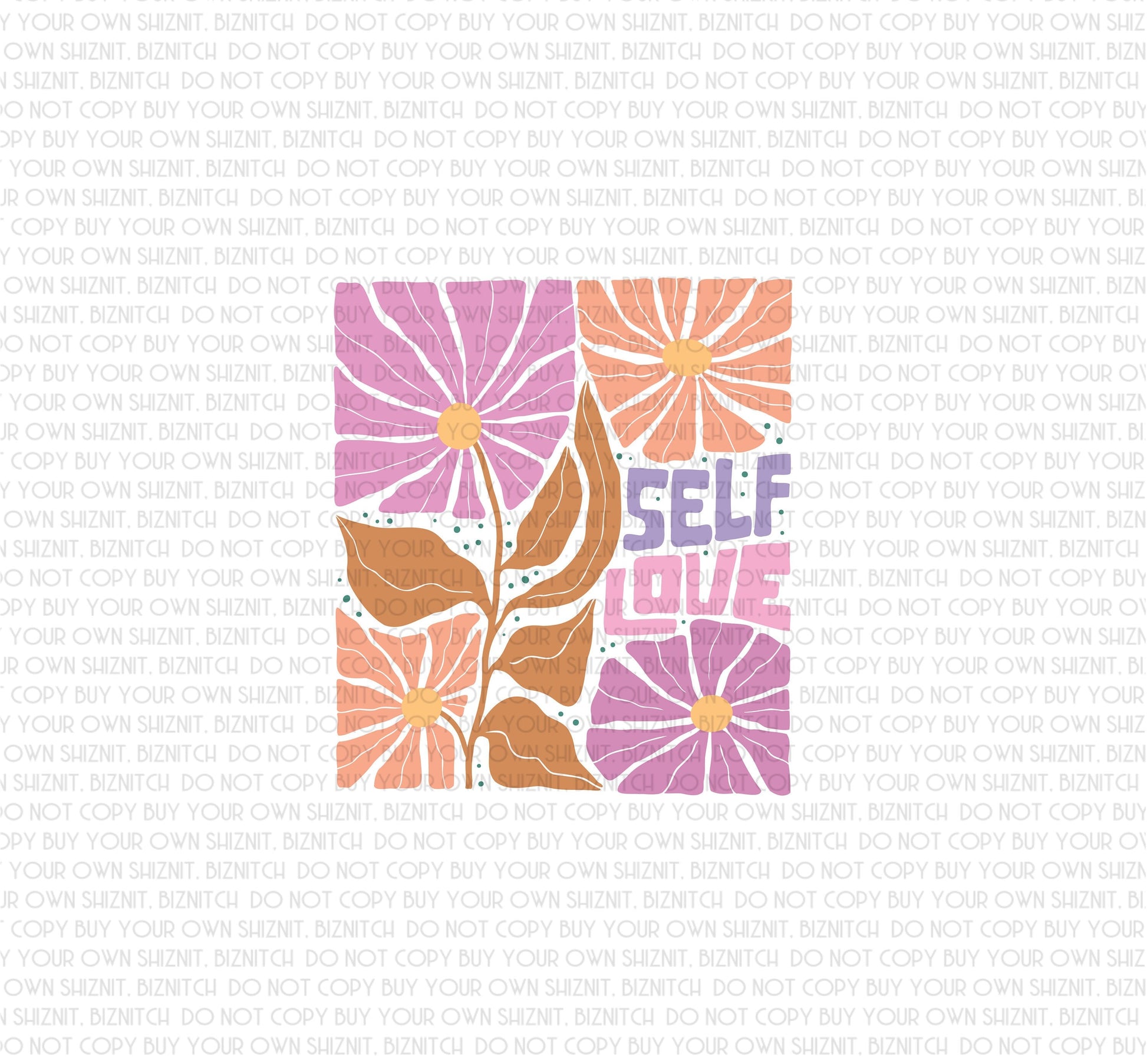 Self Love DTF (Direct to Film) Transfers, Mental Health DTF Transfer Ready to Press, 1-3 Day Ship