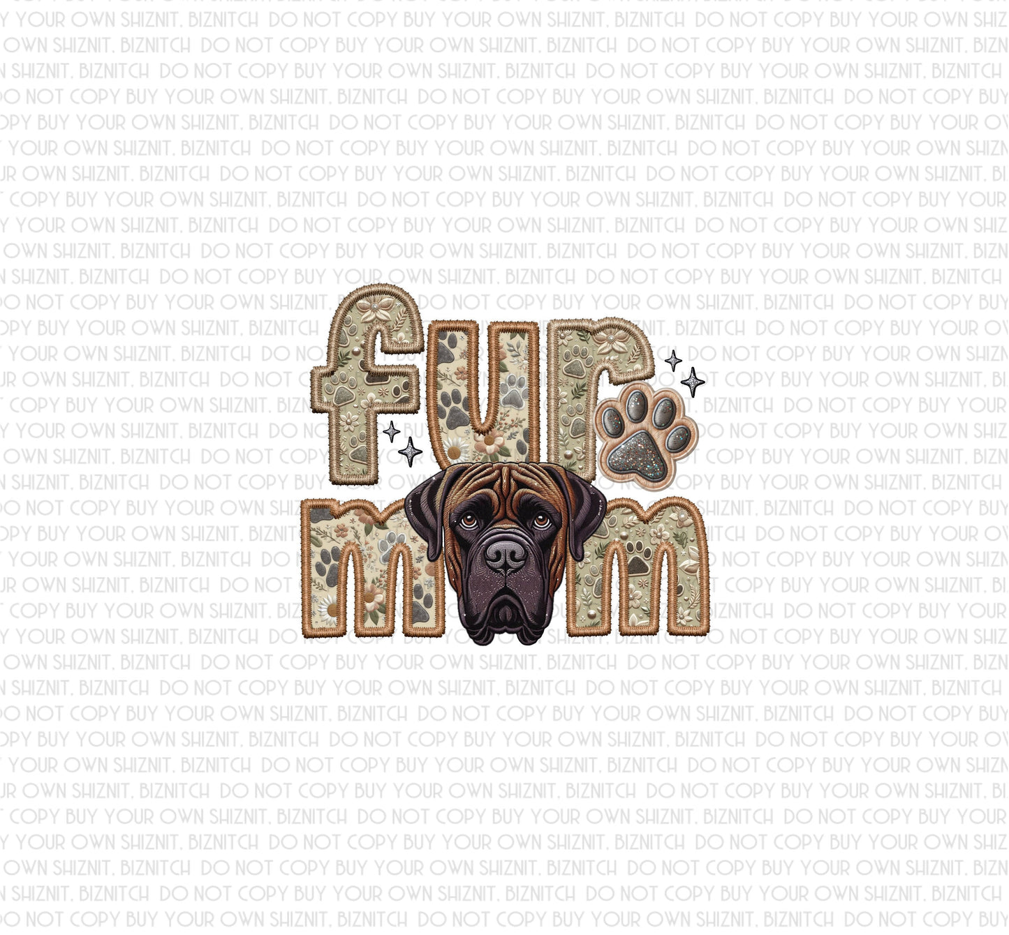 Brown Cane Corso Embroidered Dog Breed DTF (Direct to Film) Transfers, Approved Vendor for Three Girls Grace