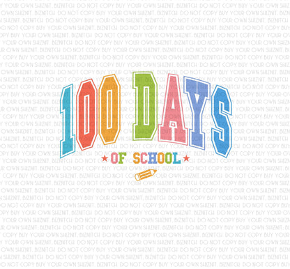 100 Days of School DTF (Direct to Film) Transfers, Teaching DTF Transfer Ready to Press, 1-3 Day Ship