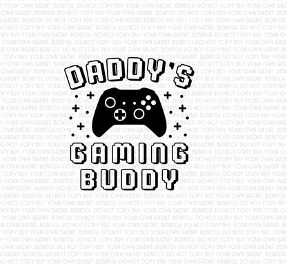 Daddy's Gaming Buddy DTF (Direct to Film) Transfers, Kids DTF Transfer Ready to Press