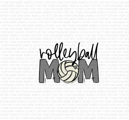 Volleyball Mom (Multiple Colors Avail.) DTF (Direct to Film) Transfers, Sports DTF Transfer Ready to Press, 3-5 Day Ship