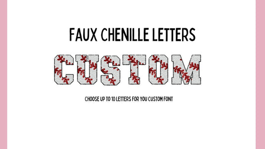 Custom Baseball Varsity Chenille Patch Letters, DTF Transfer, Direct to film transfer, Ready to press, Custom Transfer, Faux Chenille