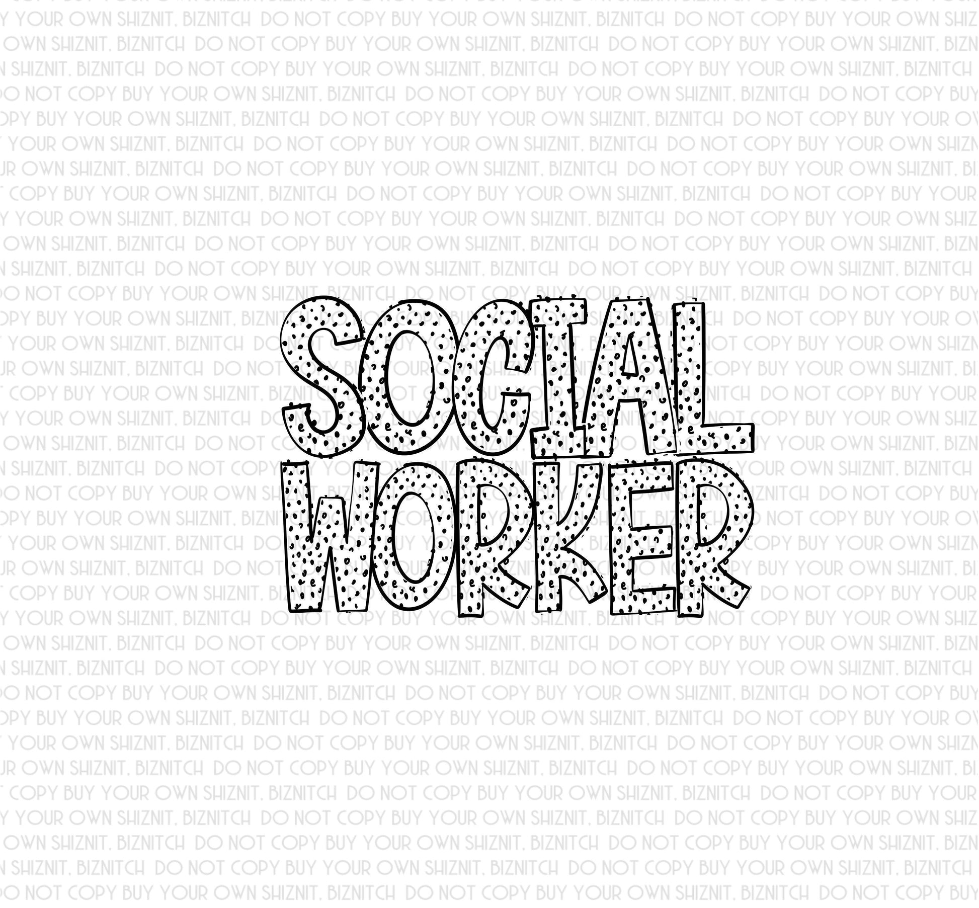 Social Worker DTF (Direct to Film) Transfers, Doodle Loo Occupations DTF Transfer Ready to Press, 3-5 Day Ship