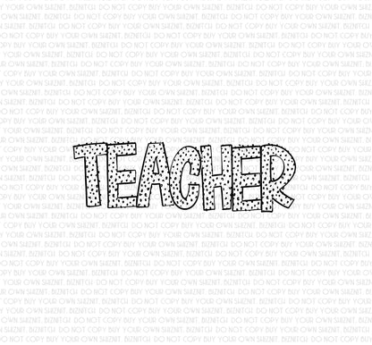 Teacher DTF (Direct to Film) Transfers, Doodle Loo Occupations DTF Transfer Ready to Press, 3-5 Day Ship